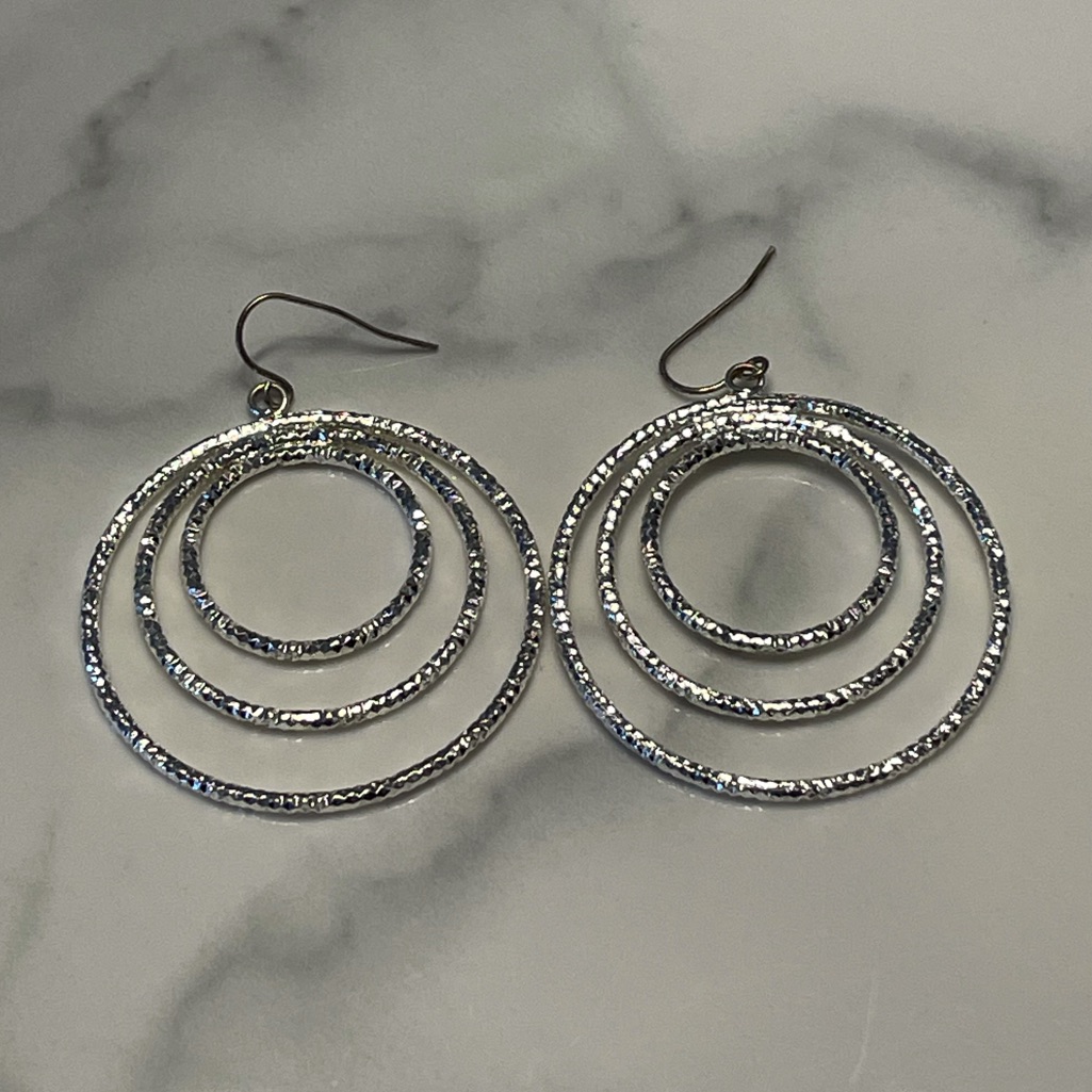 Silver Hoop Earrings 22$